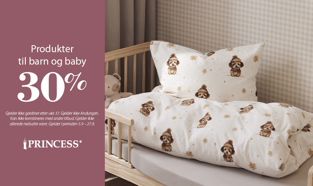 30 % på produkter til barn og baby Princess